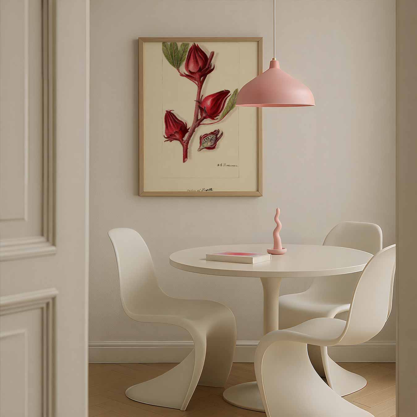 Botanische Kunstposter met Hibiscusbloem Poster-WallArtistic