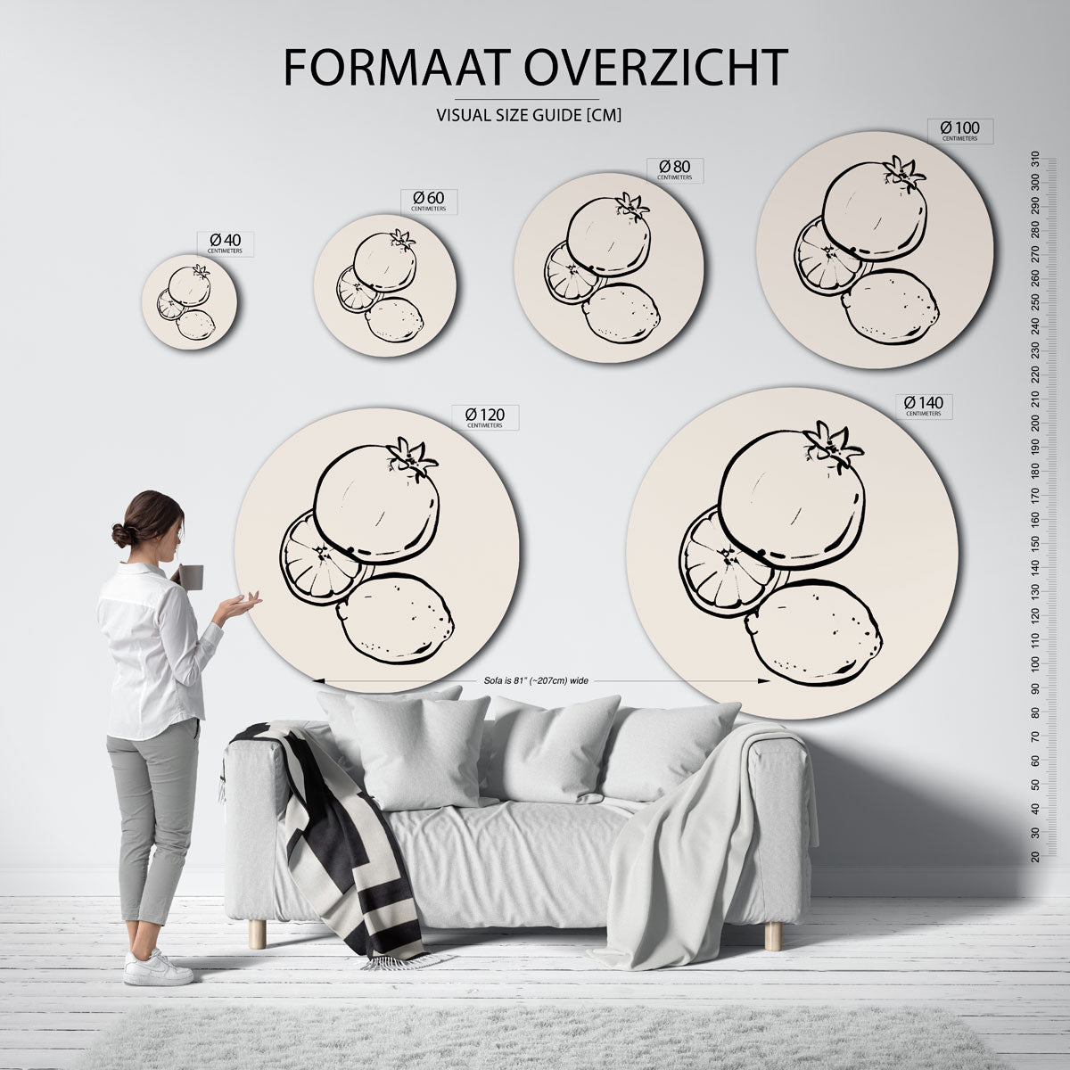 Citrusvruchten Muurcirkel
