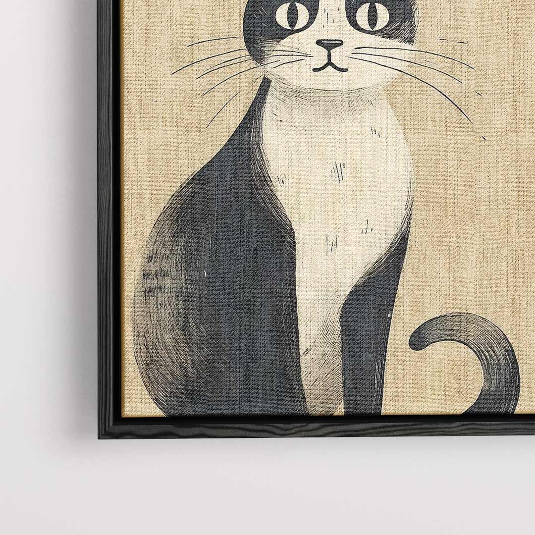 Timeless Cat on Wallpaper Artwork