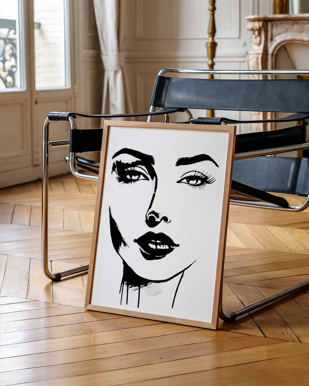 Stijlvolle Gezichtsillustratie Poster-WallArtistic