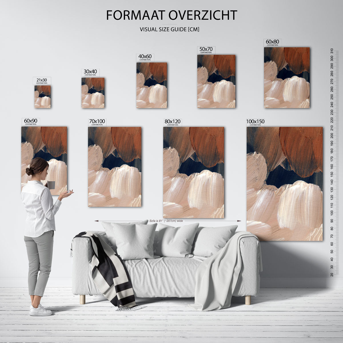 Abstracte penseelstreken Poster