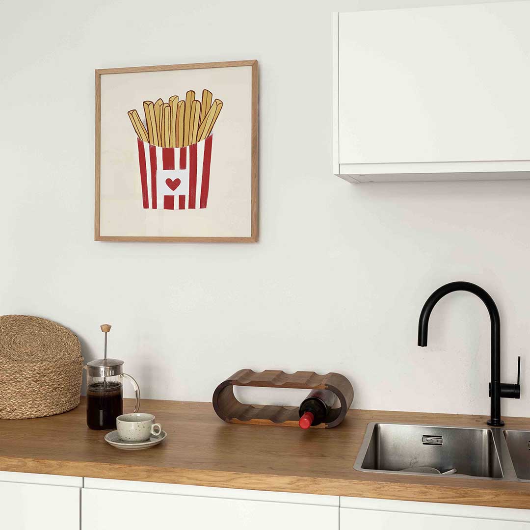 Frietjes in rode verpakking Poster