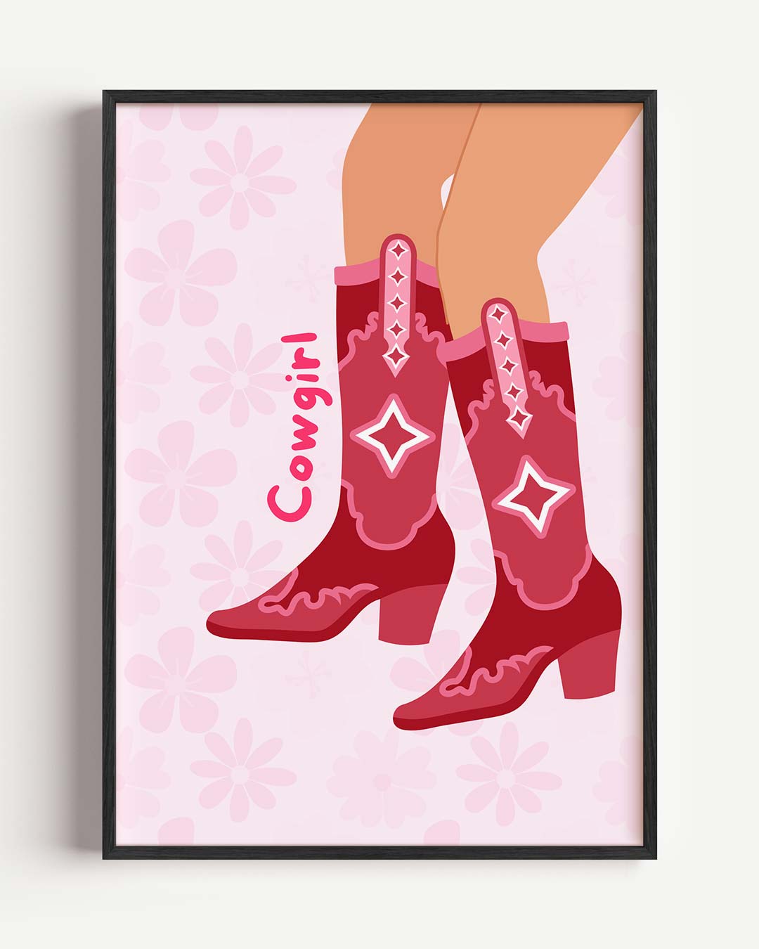 Stoere Cowgirl Boots Poster-WallArtistic