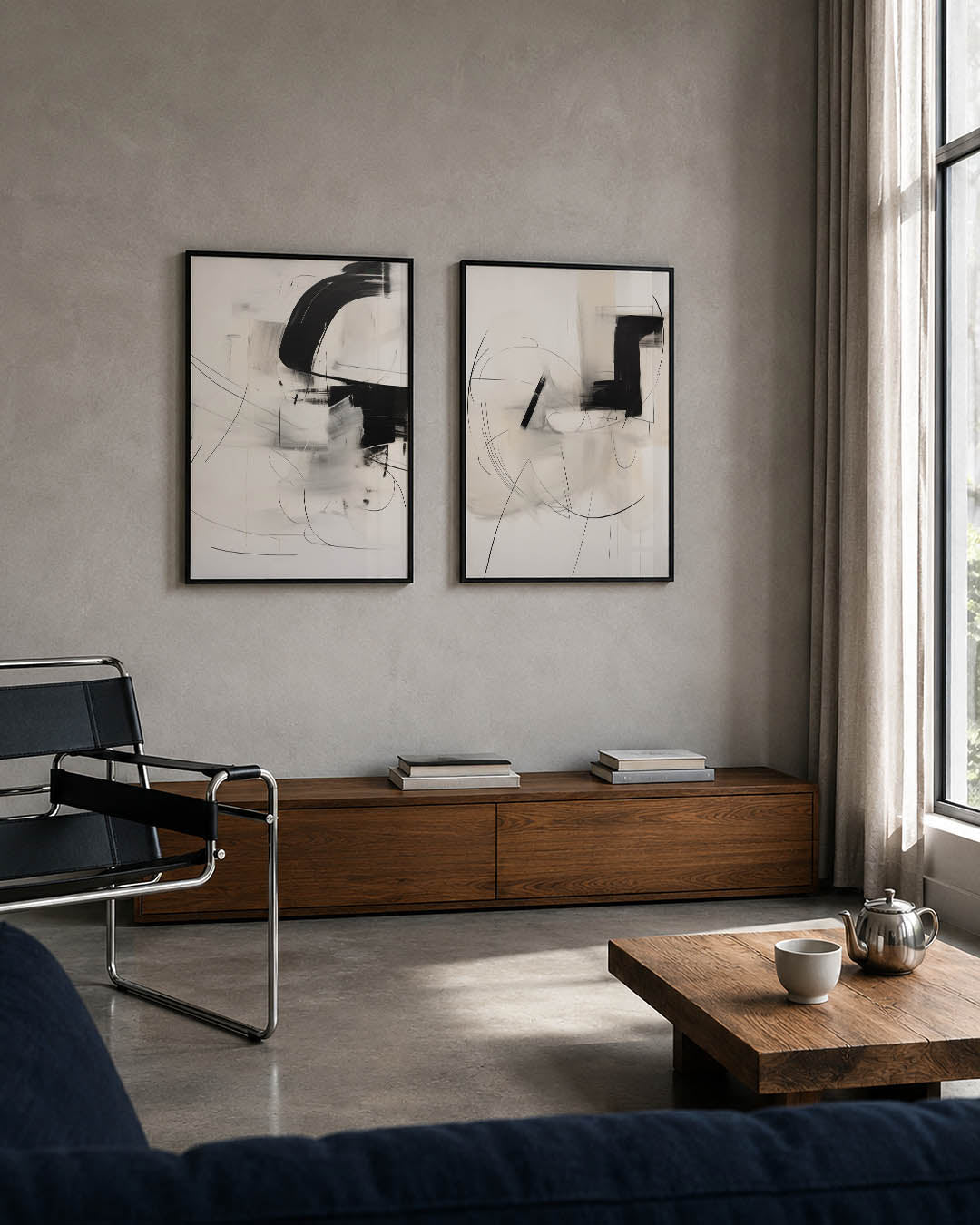 Zwart wit dynamiek Posterset