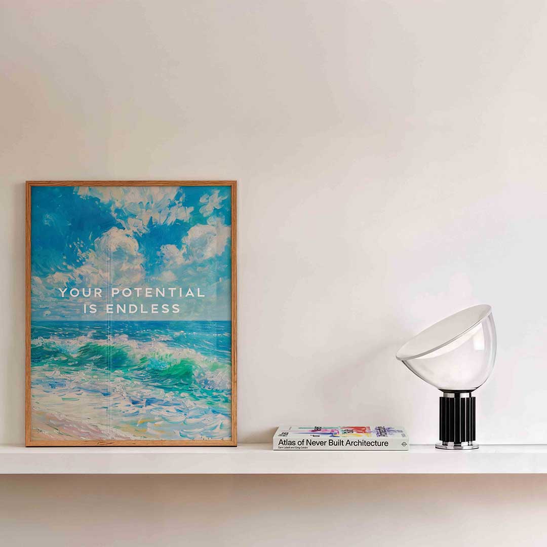 Golvende zee en lucht Poster