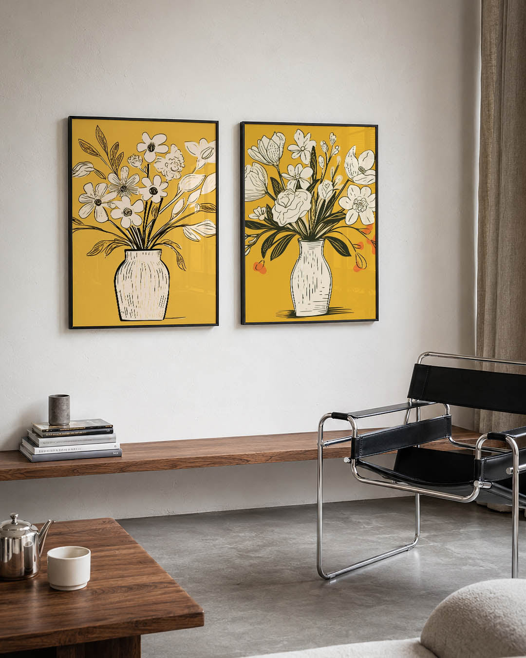Bloemrijke lijnen Posterset