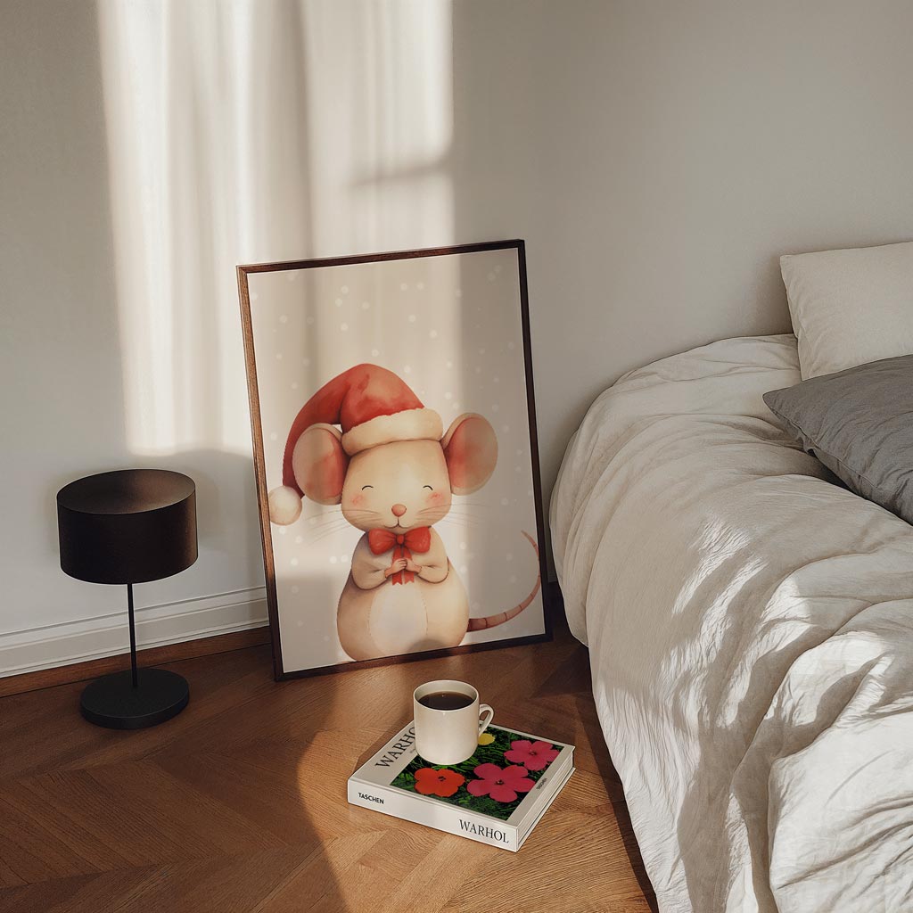 Schattige Kerstmuizenposter-WallArtistic