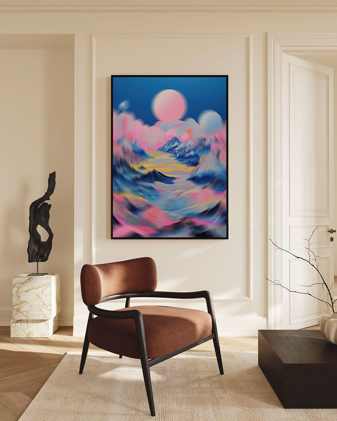 Dromerige berglandschap Kunstwerk