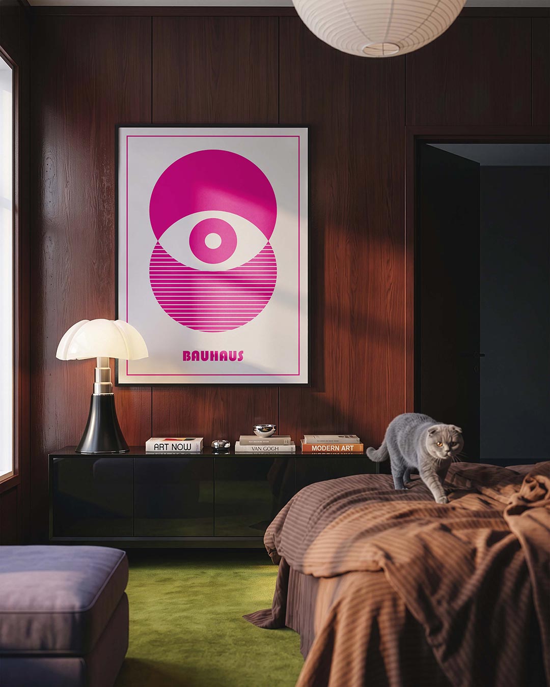 Cirkelpatroon en lijnen Poster