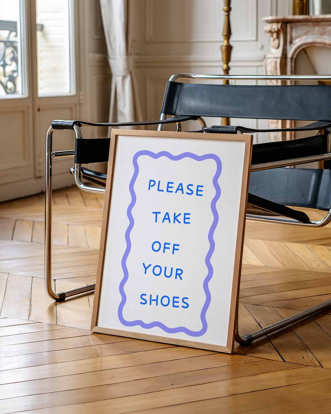 Welkomstposter "Please Take Off Your Shoes Poster-WallArtistic