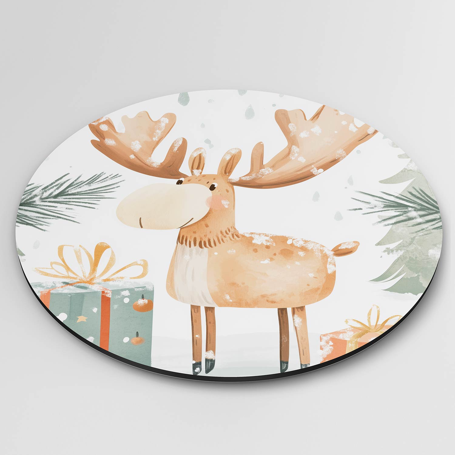 Eland met cadeaus Muurcirkel