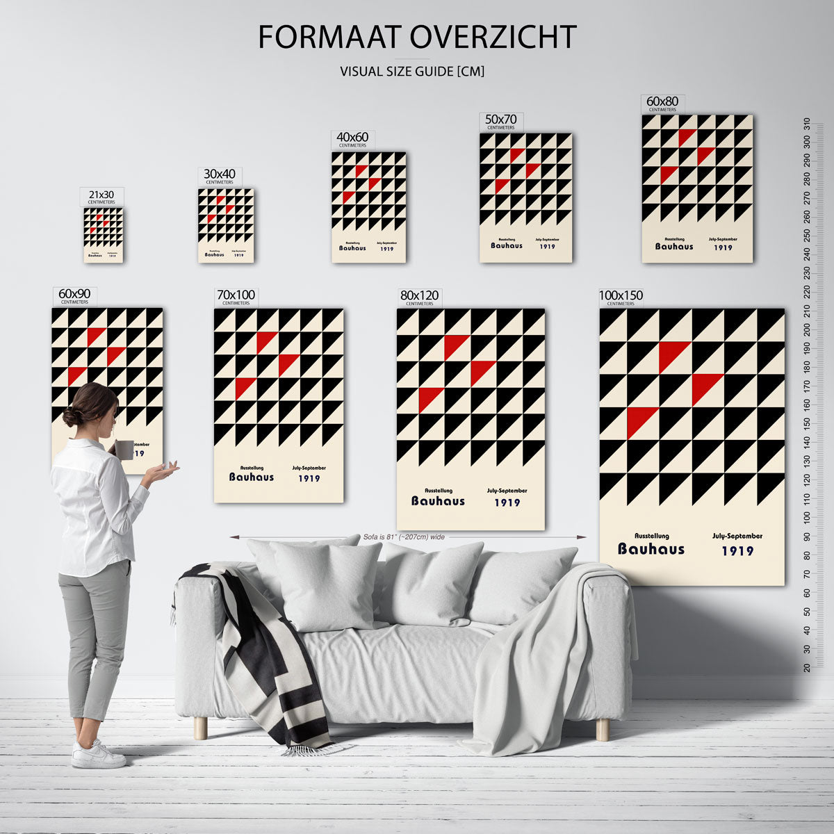 Driehoekpatroon en tekst Poster