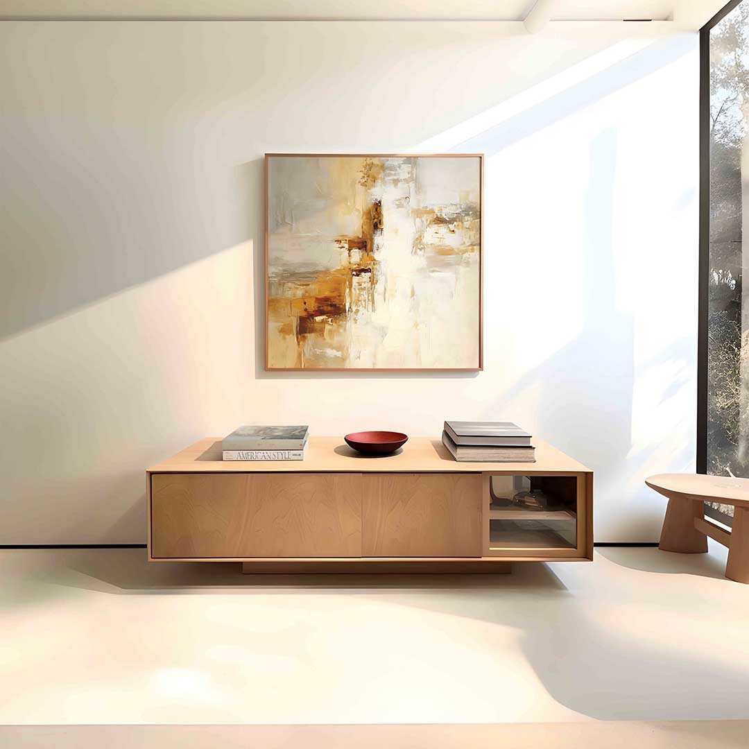 Abstracte beige en bruine Poster