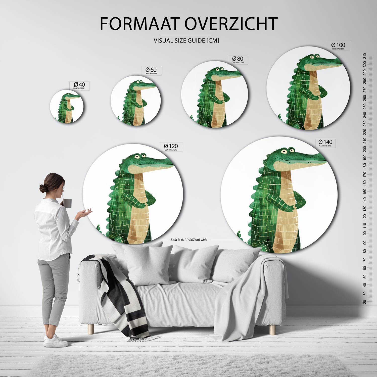 Groene krokodil Muurcirkel