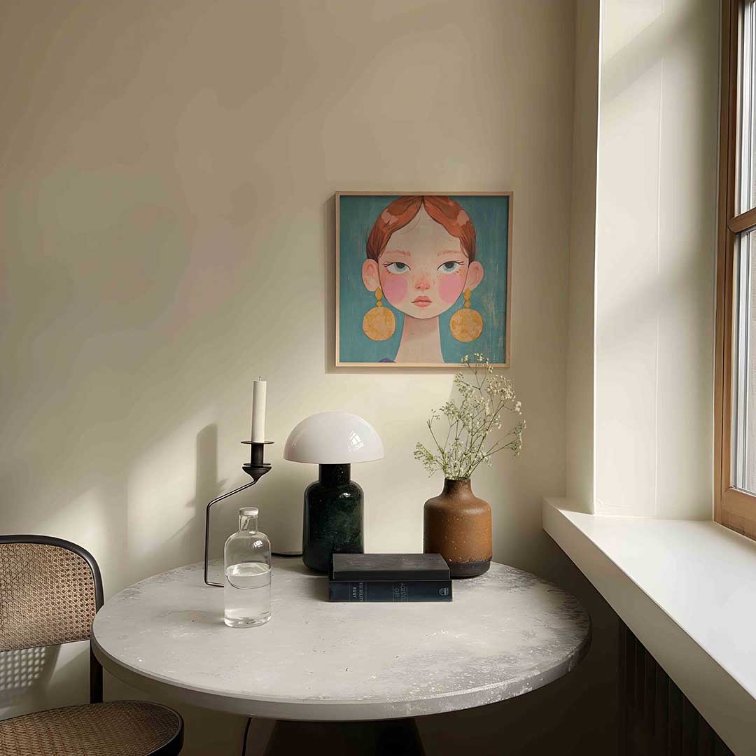 Meisje met grote oorbellen Poster