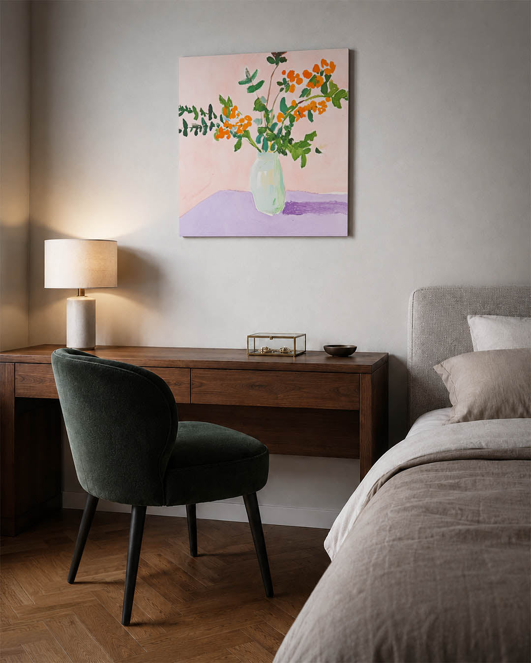 Vrolijke bloemenvaas Kunstwerk