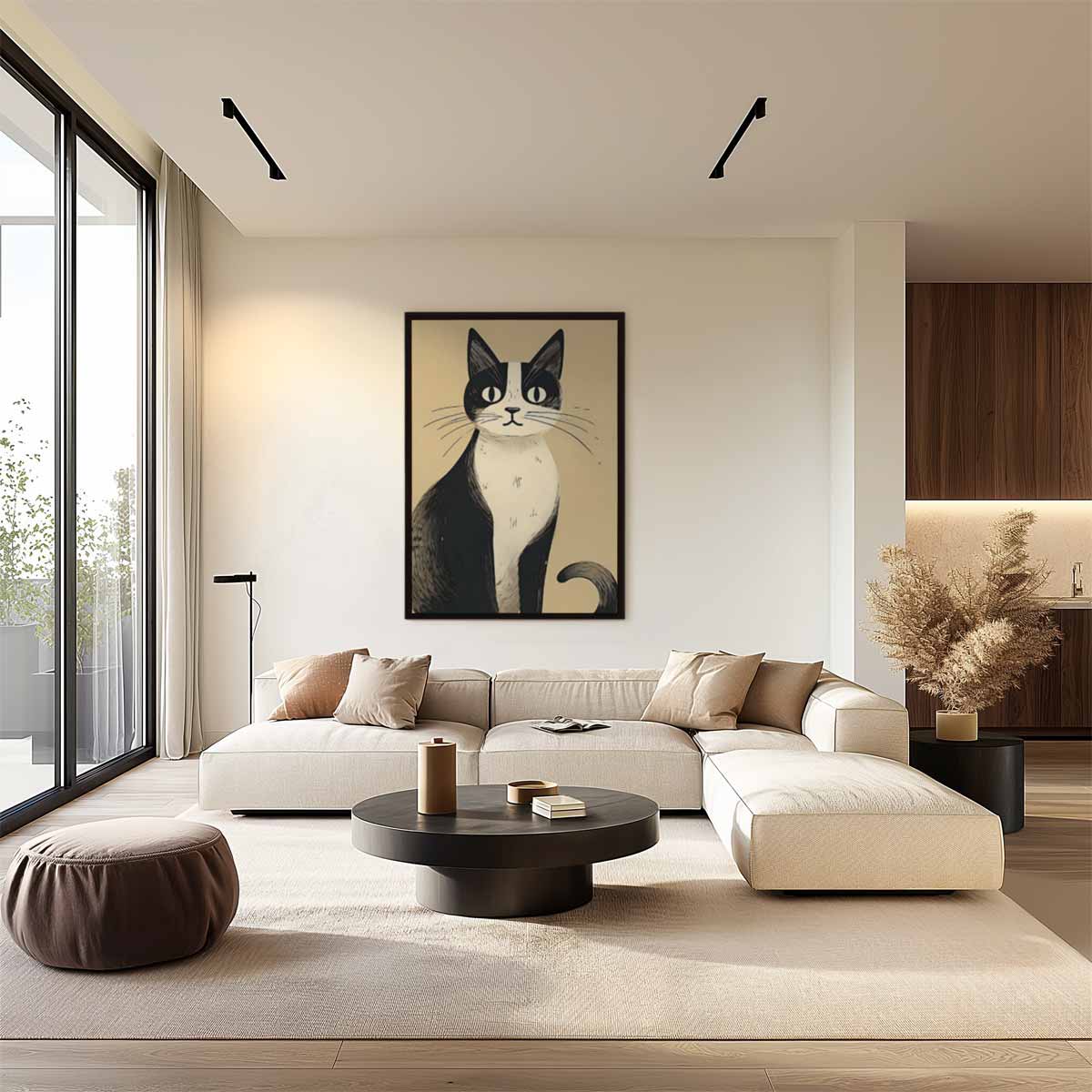 Timeless Cat on Wallpaper Artwork