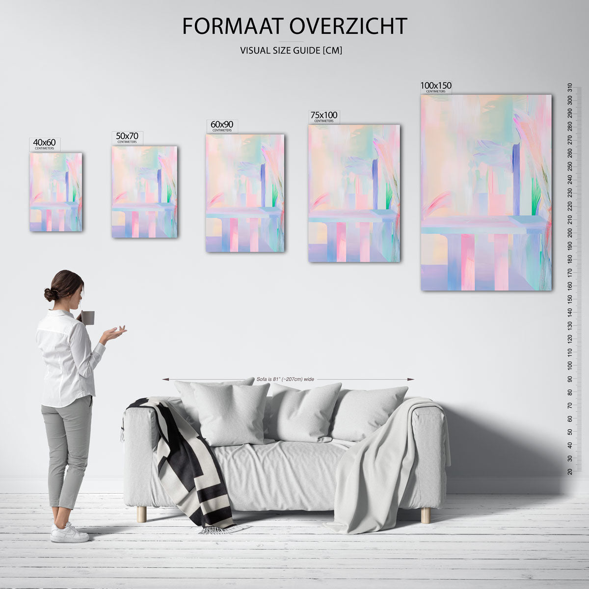 Zachte kleurencompositie Kunstwerk