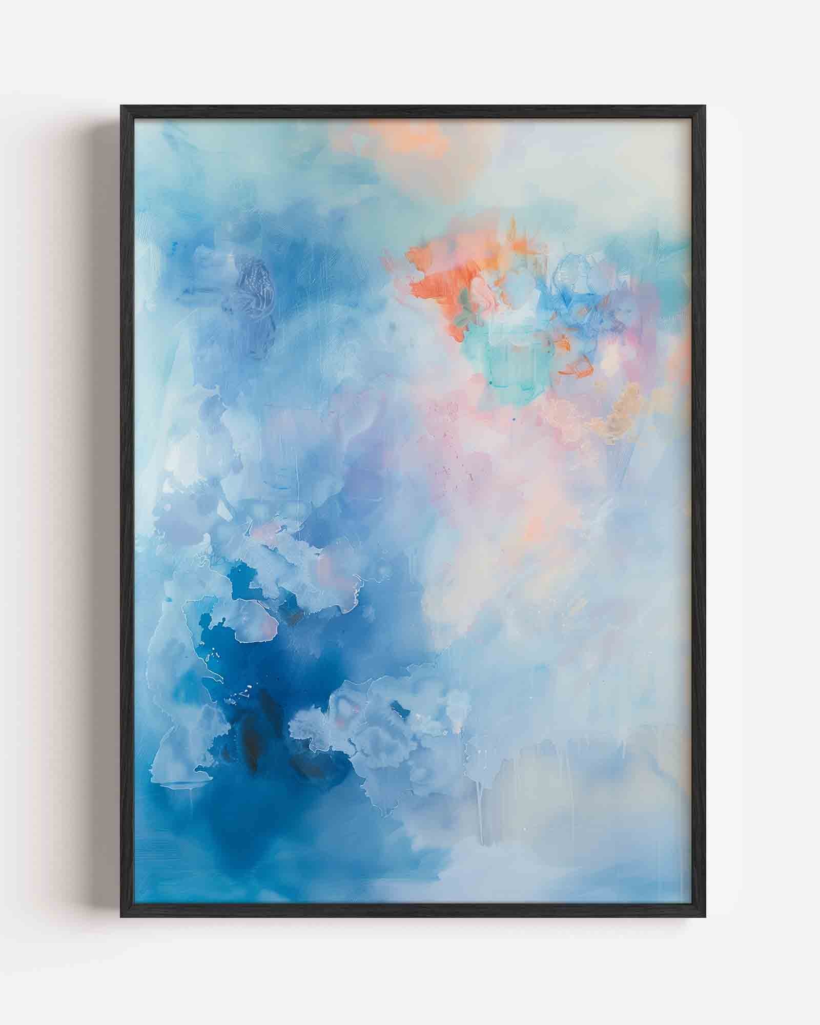 Abstracte blauwe wolken Poster