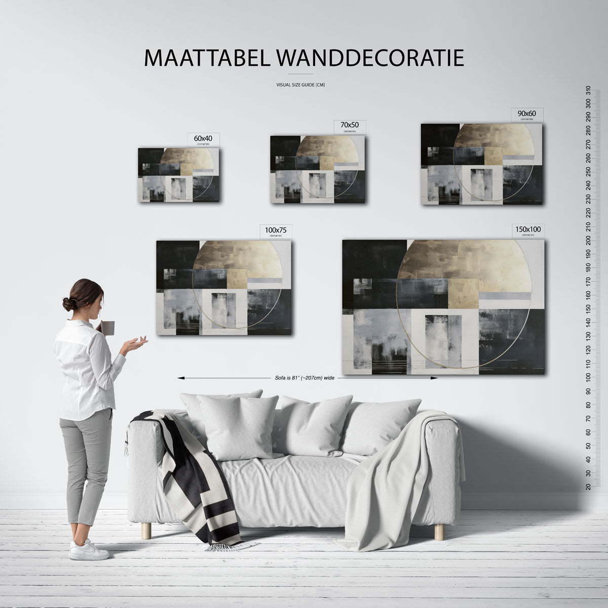 Geometrische cirkel compositie Kunstwerk