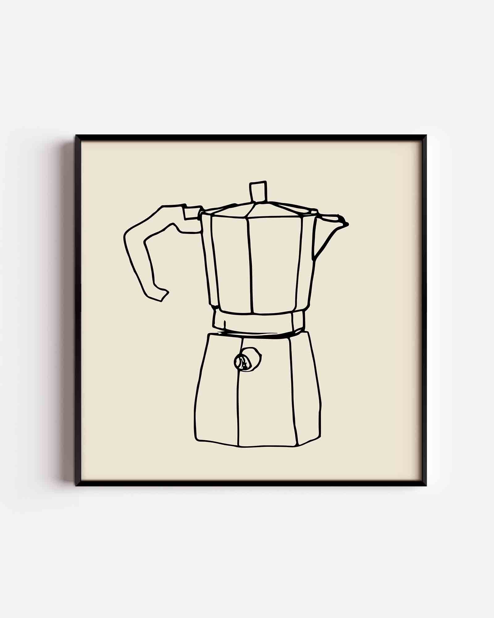 Koffiepot schets Poster