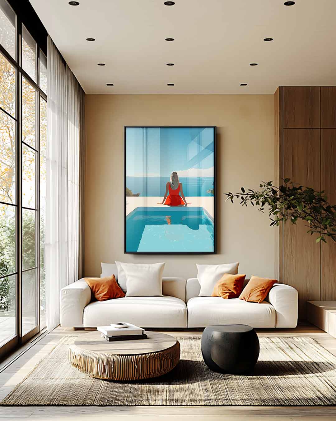 Zomer aan de Oceaan Kunstwerk-canvas-dibond-plexiglas-wanddecoratie-WallArtistic