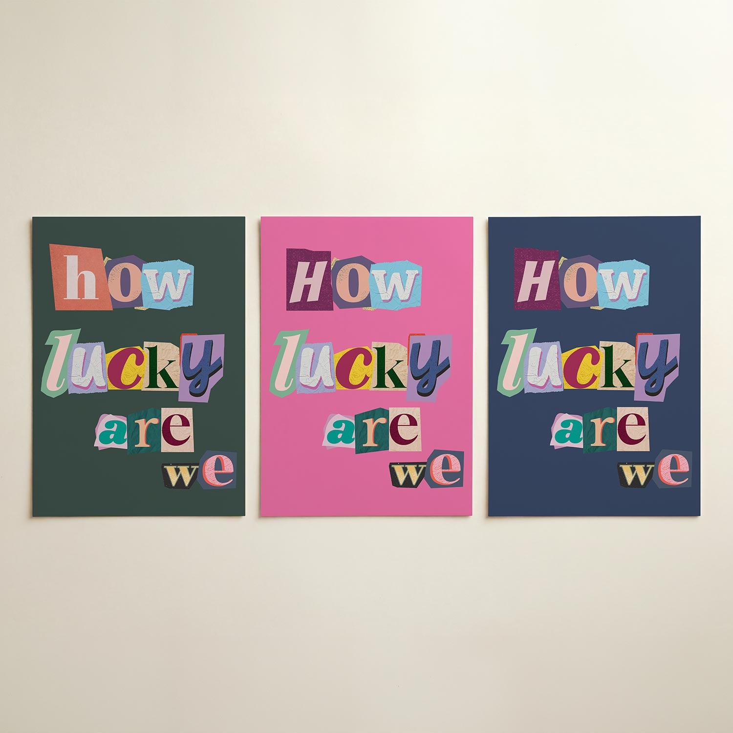 Speelse typografie Posterset