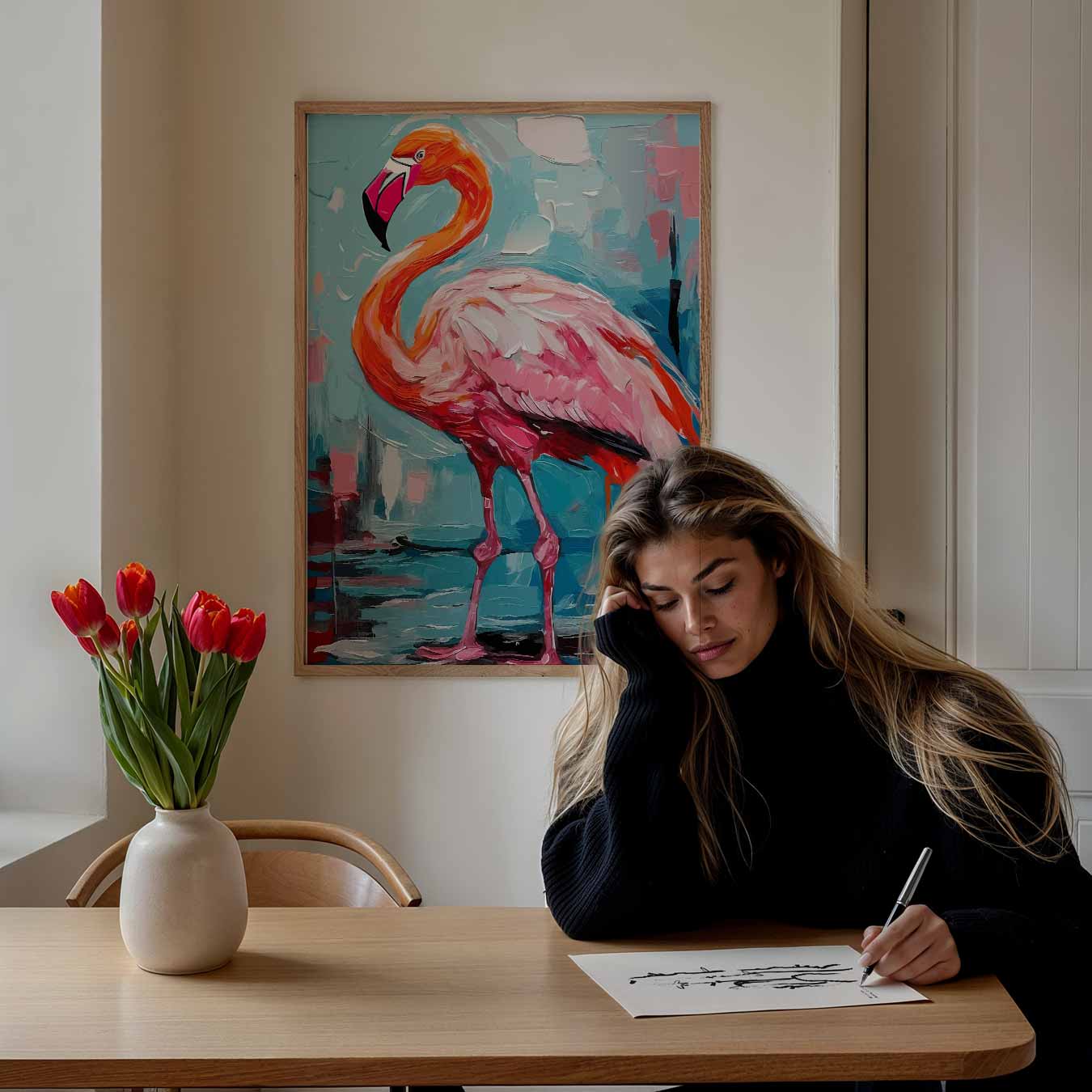 Flamingo Droomwereld Poster-WallArtistic