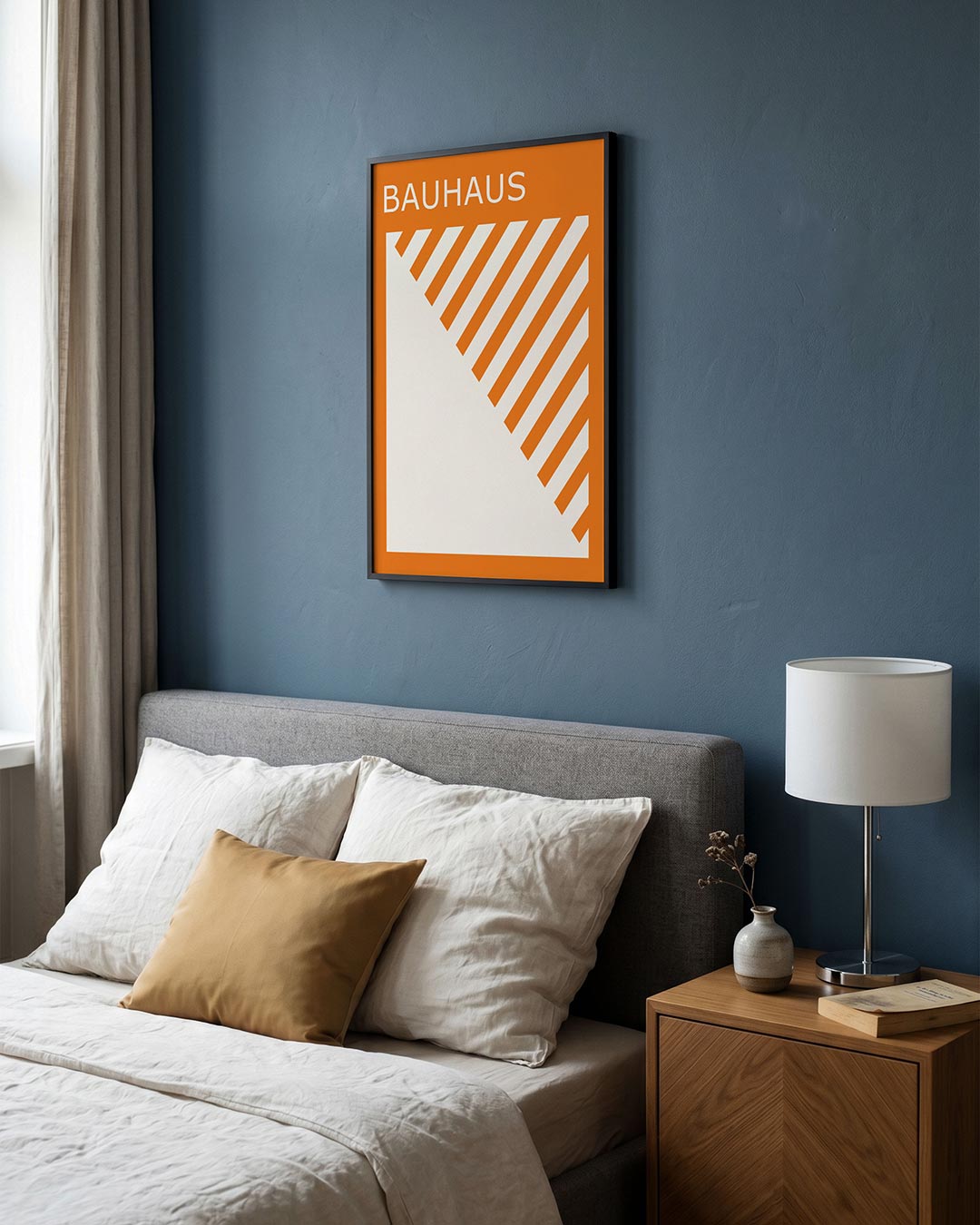 Oranje lijnenspel Poster