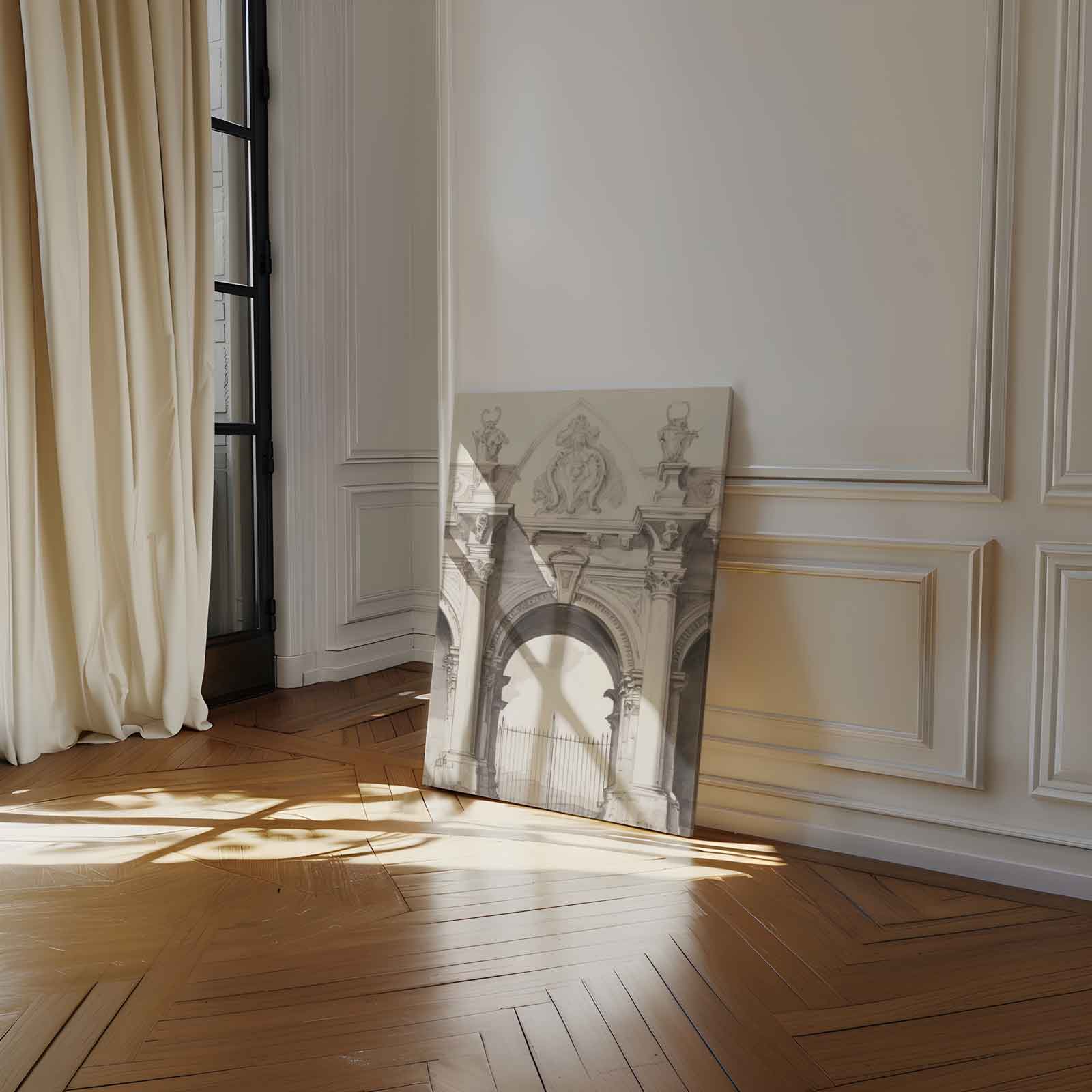 Klassieke Boogstructuur Illustratie Kunstwerk-canvas-dibond-plexiglas-wanddecoratie-WallArtistic