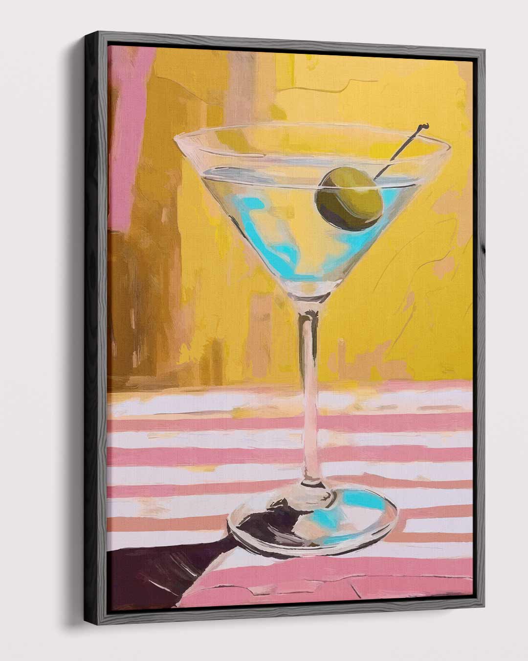 Stijlvolle Martini Illustratie Kunstwerk-canvas-dibond-plexiglas-wanddecoratie-WallArtistic