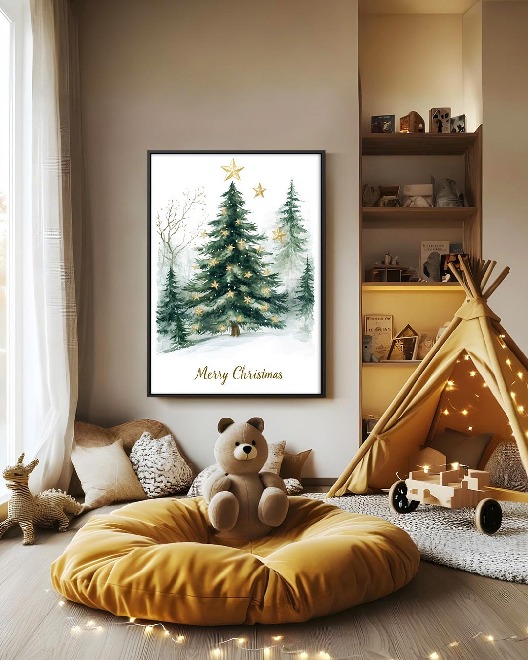 Kerstboom met sterren Kunstwerk