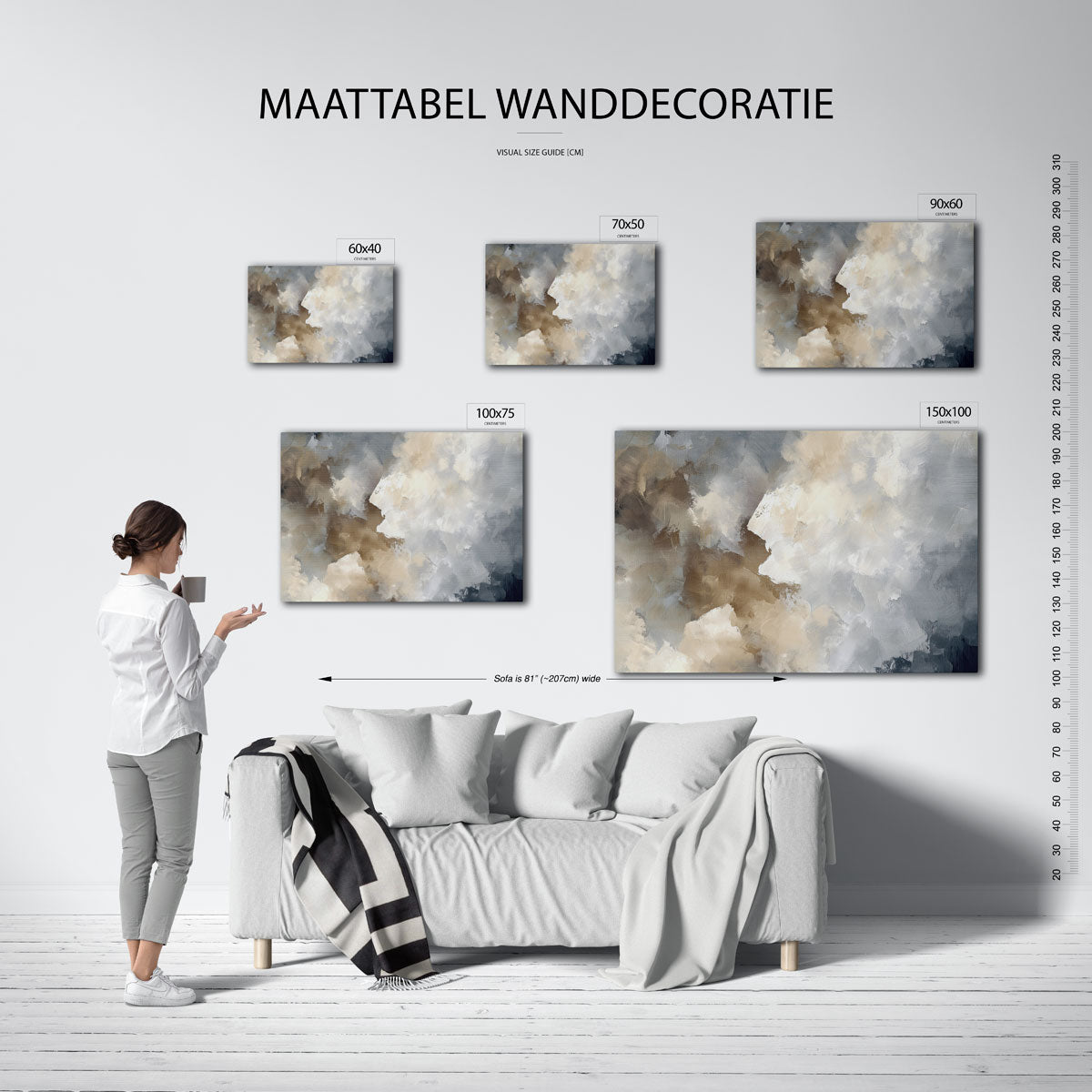 Zachte kleuren compositie Kunstwerk