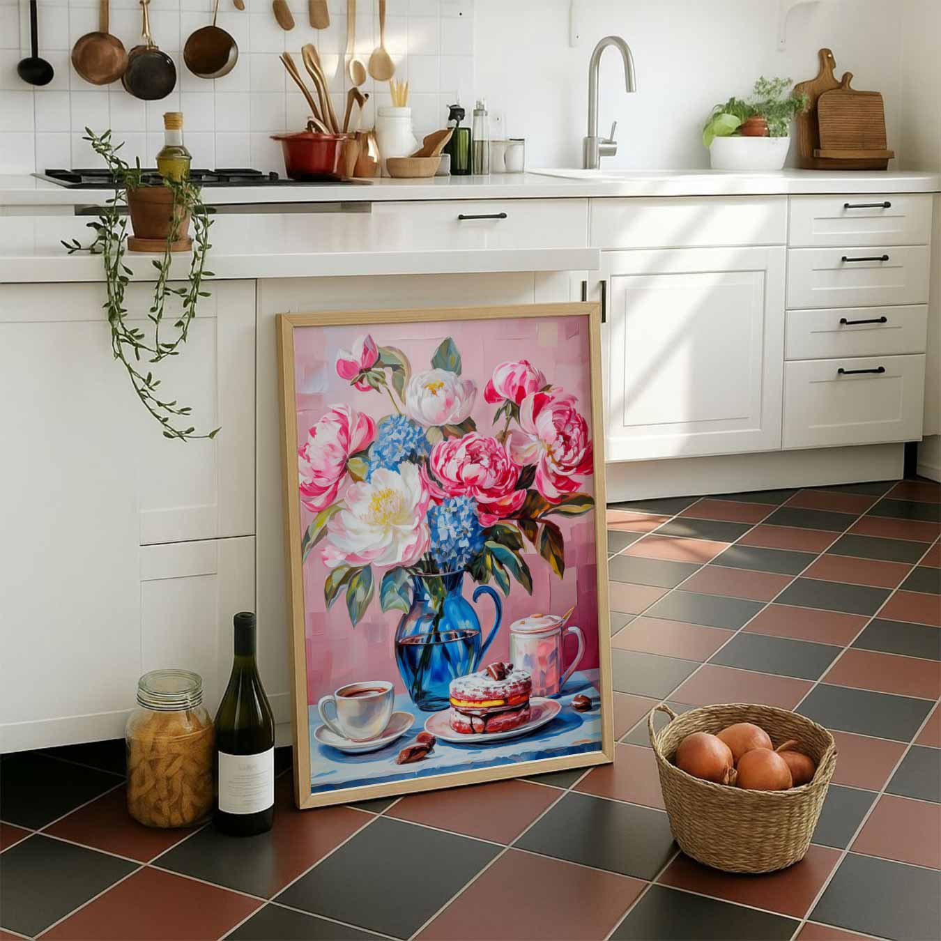 Bloemige Ontbijt Vibes Poster-WallArtistic