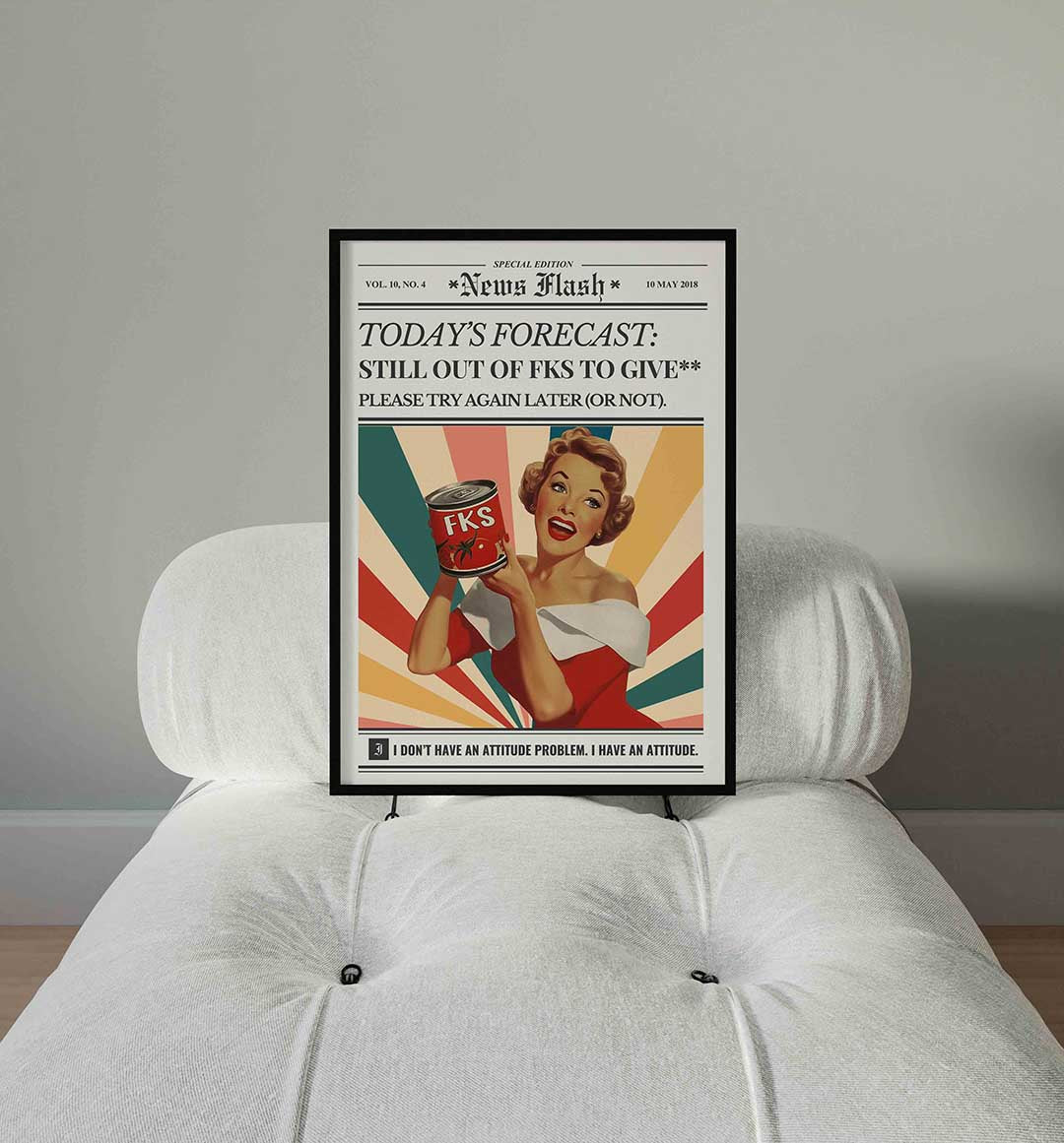 Vrouw met blik en tekst Poster