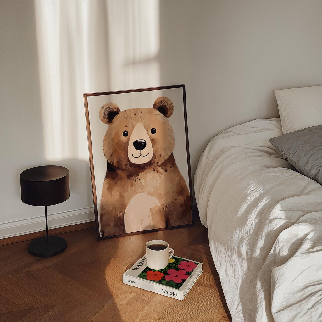 Schattige Bruine Beer Poster-WallArtistic