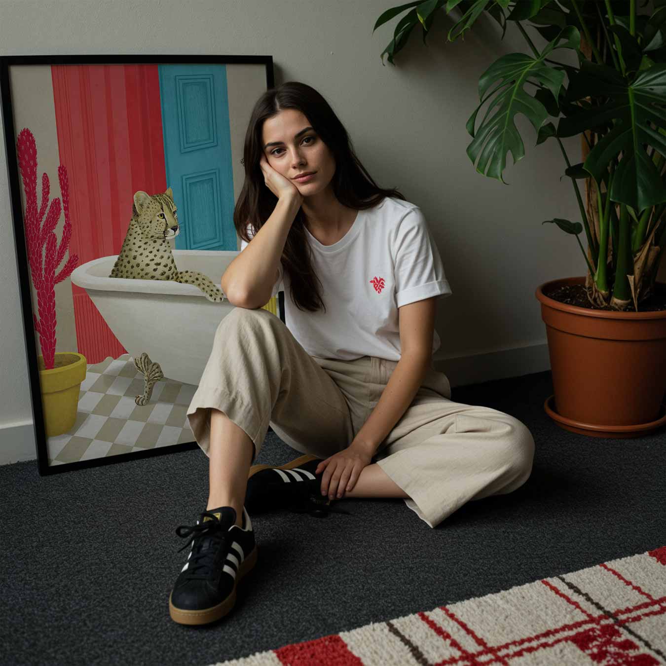 Speelse Safari Badkamer Poster-WallArtistic