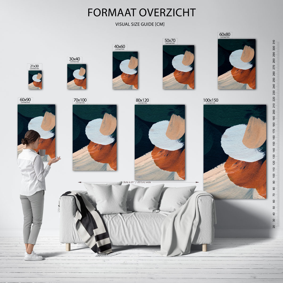 Abstracte penseelstreken Poster