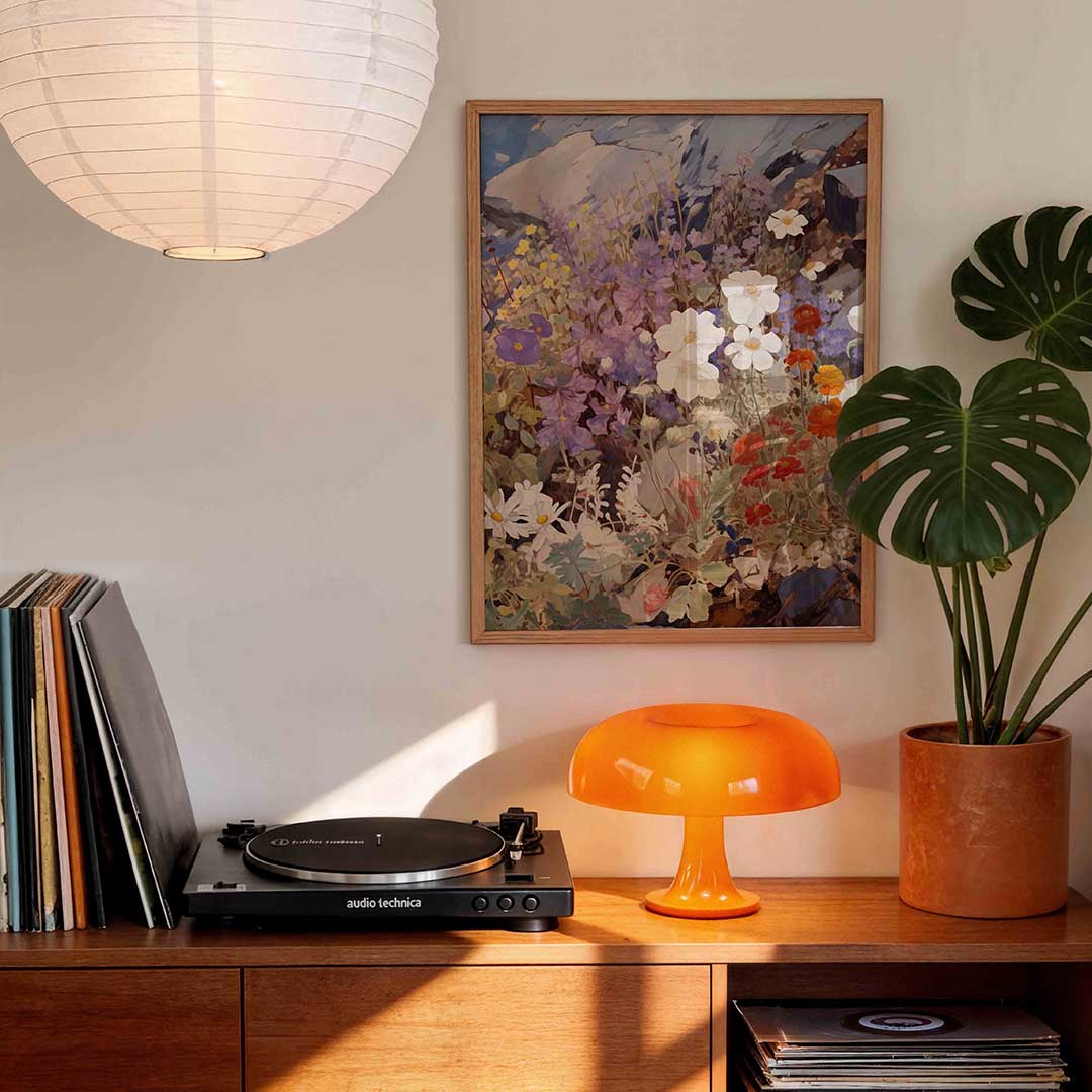Bloemen en rotsen Poster