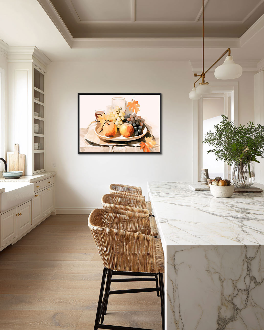 Fruit en herfstbladeren Kunstwerk