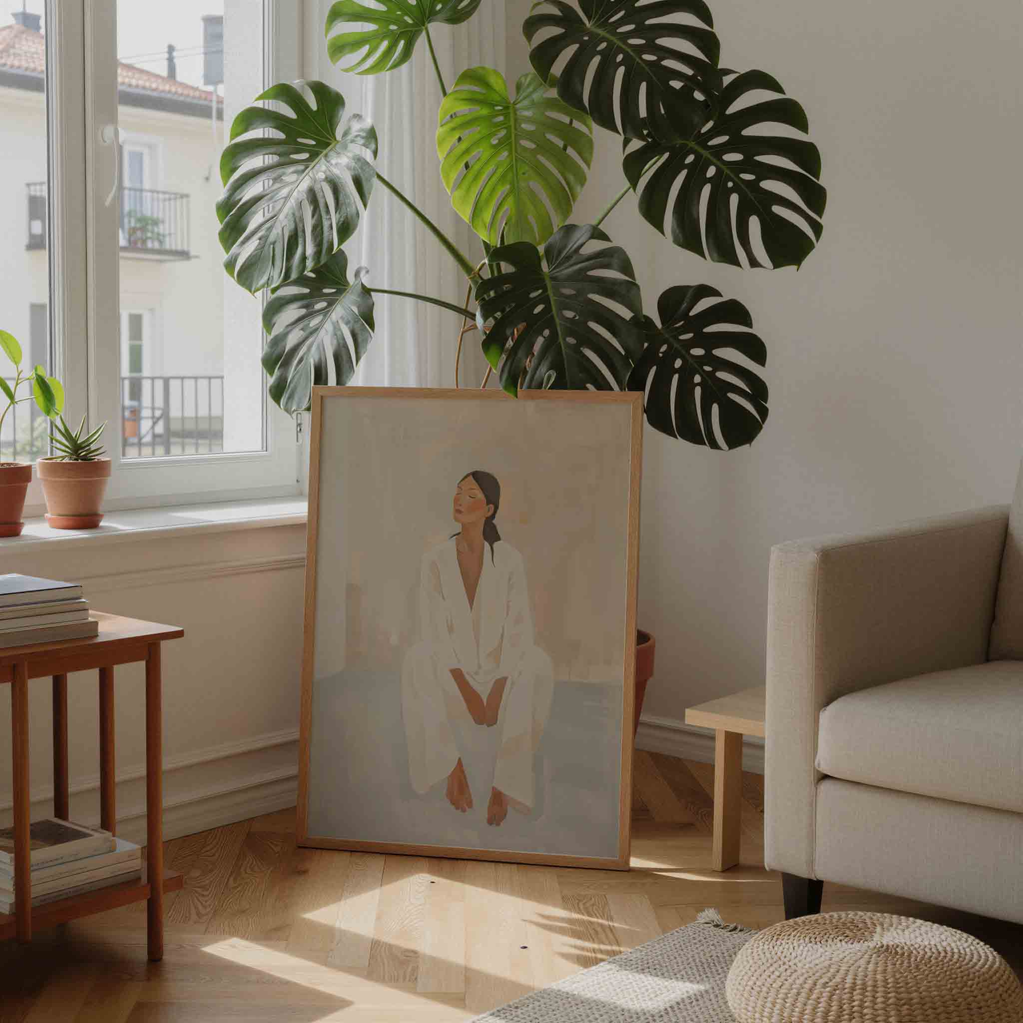 Zittende vrouw Poster