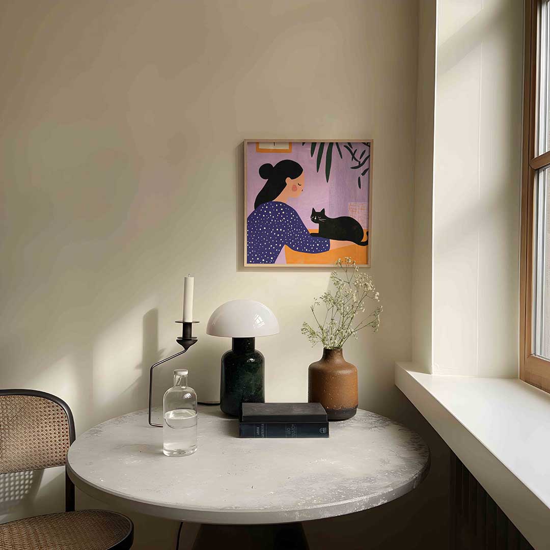Vrouw met kat Poster