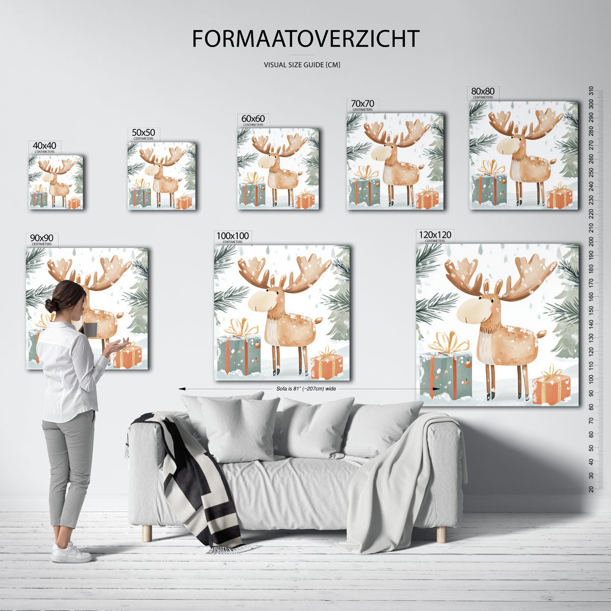 Rendier met cadeaus Poster