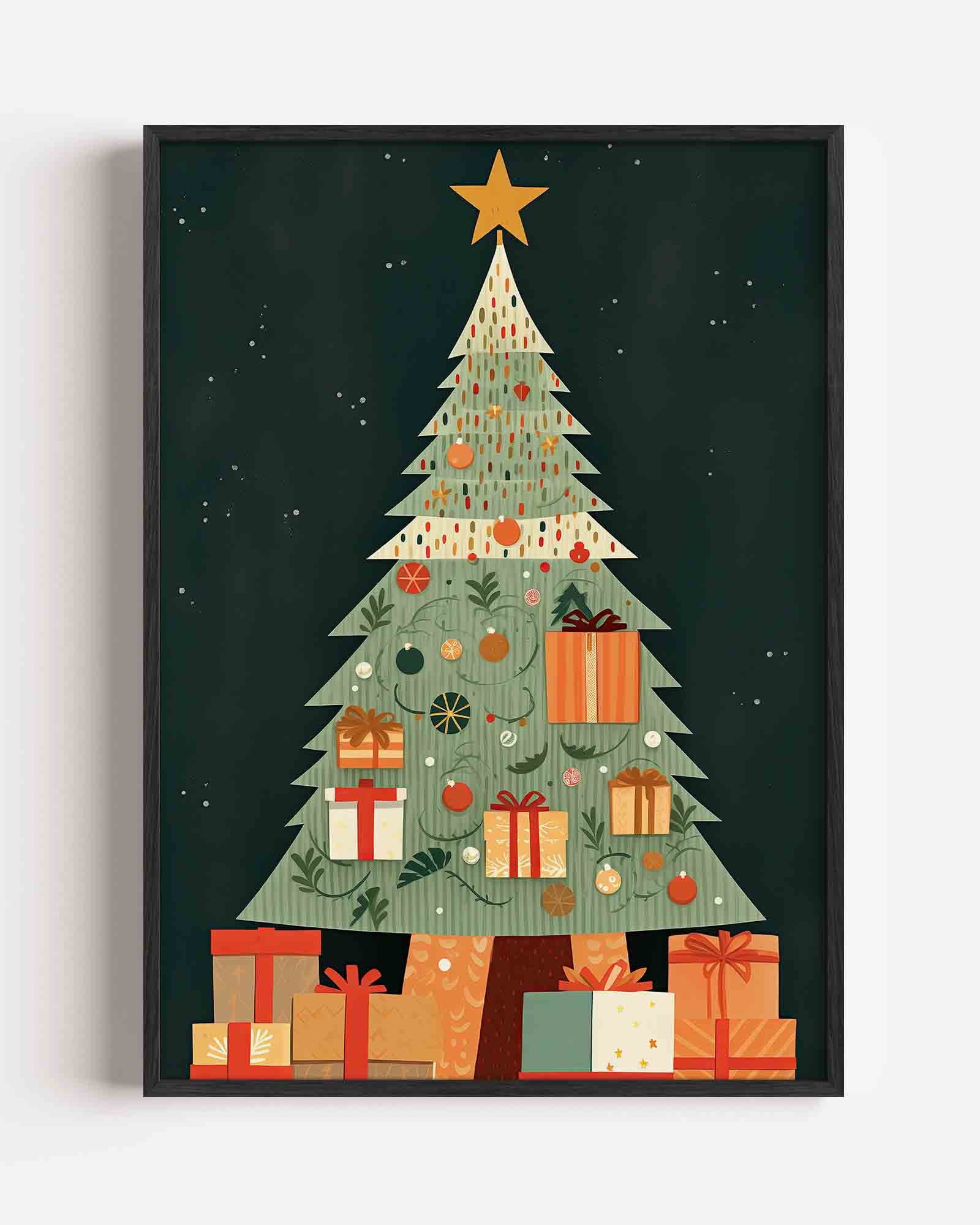 Kerstboom met cadeaus Poster
