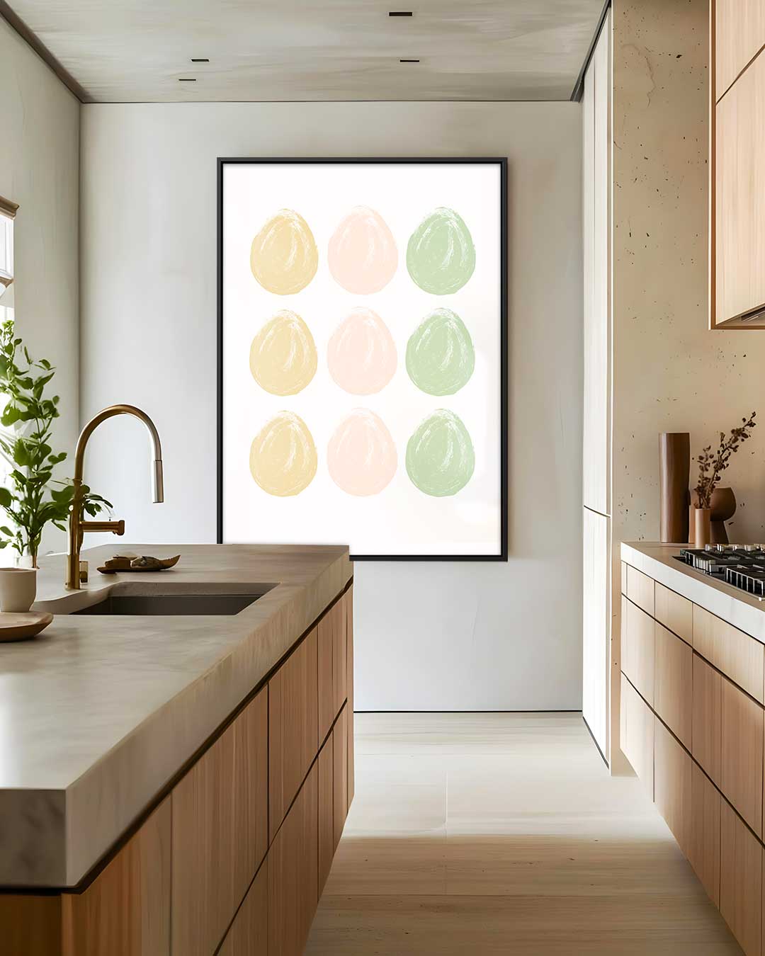 Pastel Cirkel Compositie Kunstwerk-canvas-dibond-plexiglas-wanddecoratie-WallArtistic