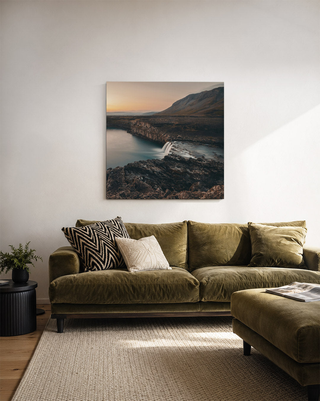 Rustige waterval landschap Kunstwerk