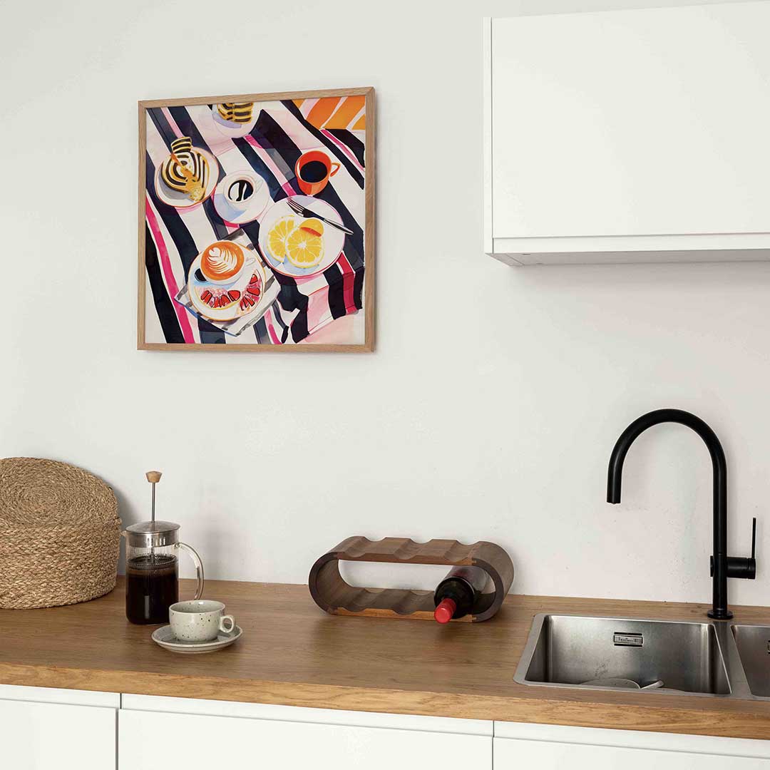 Ontbijt met koffie en fruit Poster