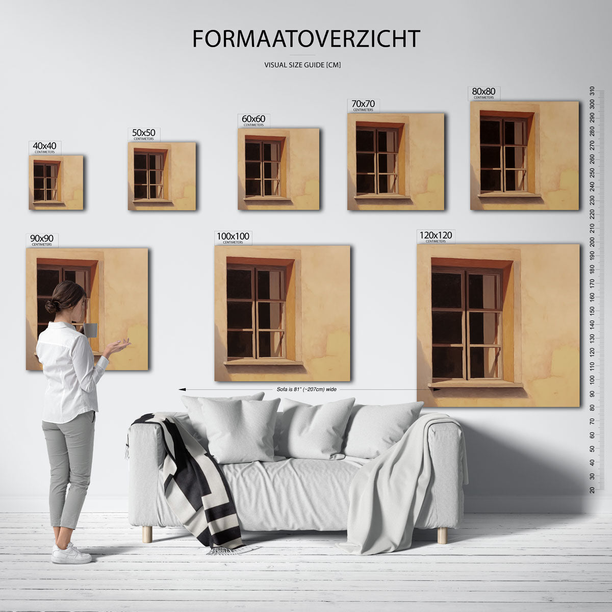 Raam met schaduw Poster