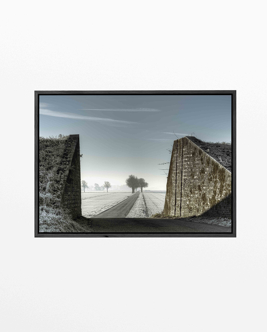 Winterlandschap met weg Kunstwerk