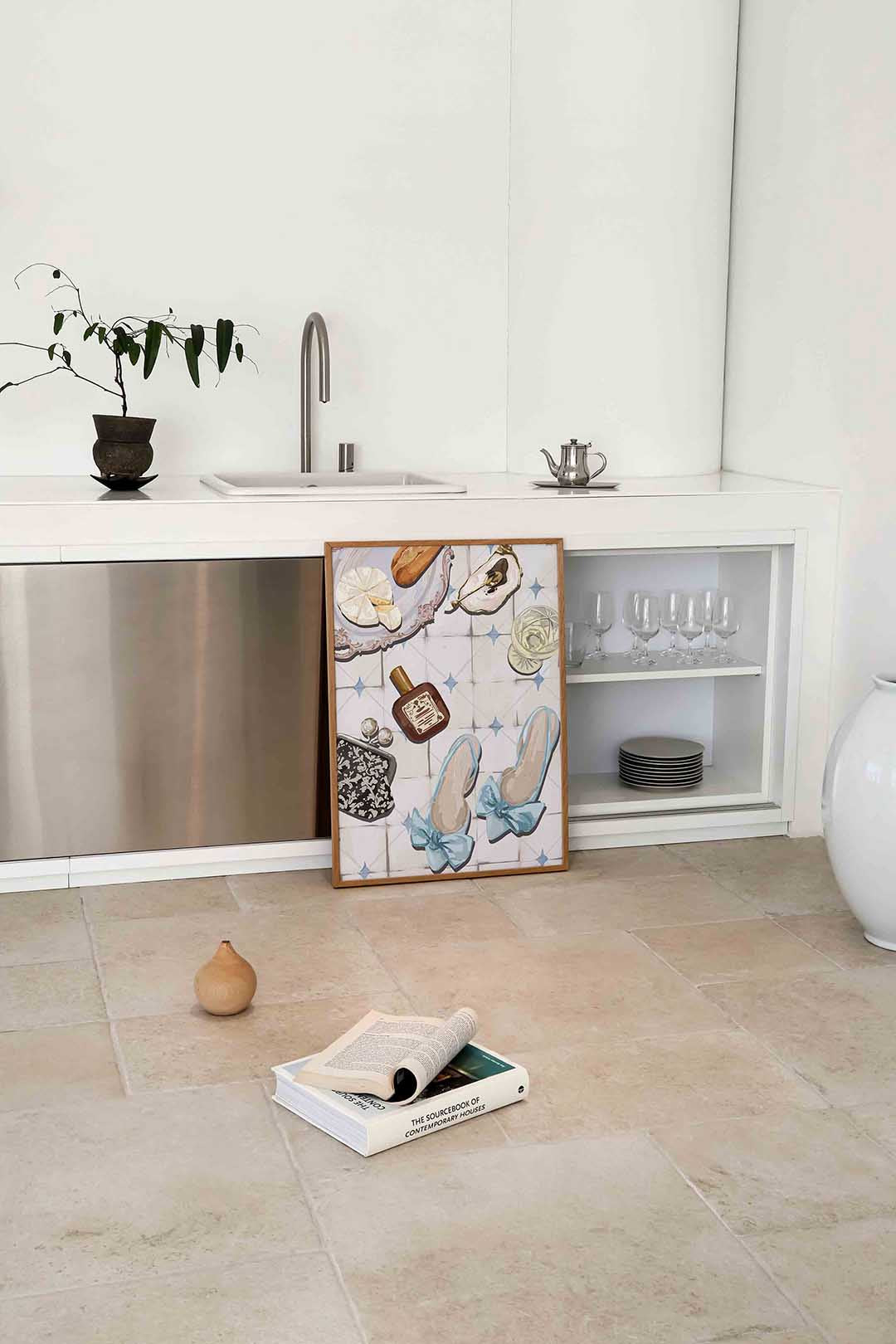 Stilleven met schoenen en accessoires Poster